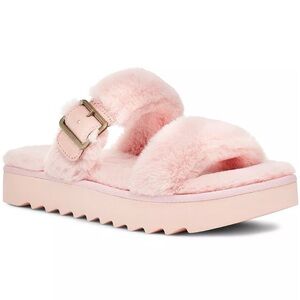 Koolaburra Soft Pink Fuzzy Slides